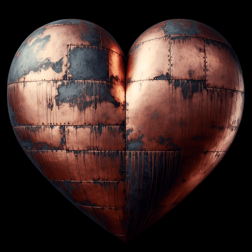 a big used copper heart