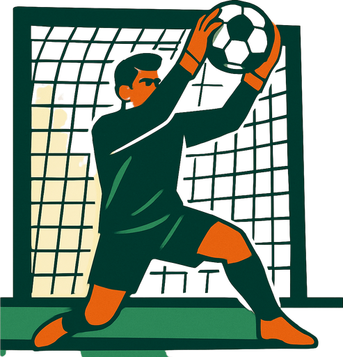 a good goal keeper.
In-Game asset.  2d.  High contrast.  No shadows