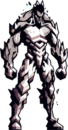 Make his whole body look destroyed.