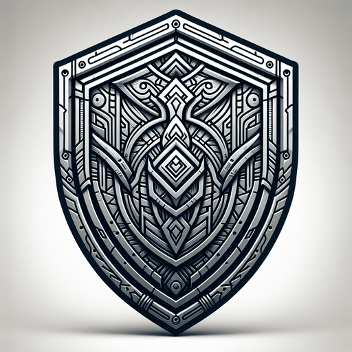 Shield icon.
Single Game Texture.  In-Game asset.  2d.  Blank background.  No shadows