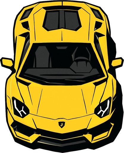 Kuş bakışı Lamborghini.
In-Game asset.  2d.  High contrast.  No shadows