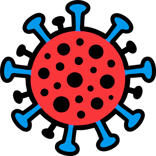 corona virus.
In-Game asset.  2d.  High contrast.  No shadows