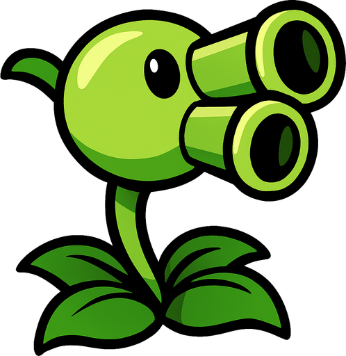 plans vs zombies double shoters.
In-Game asset.  2d.  High contrast.  No shadows