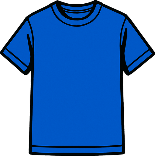 Blue T-shirt.
High contrast.  No shadows