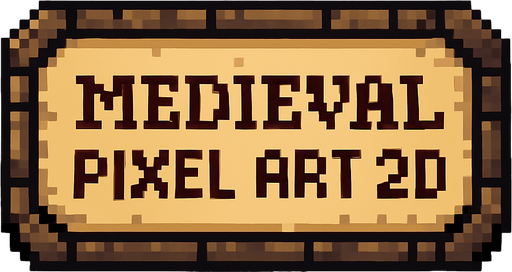 orta çağ pixel art buton.
In-Game asset.  2d.  High contrast.  No shadows