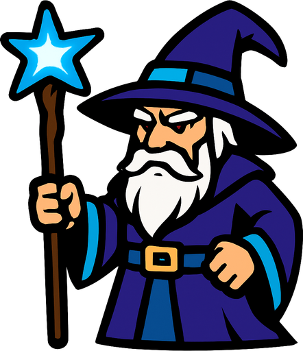 Büyücü.
In-Game asset.  2d.  High contrast.  No shadows