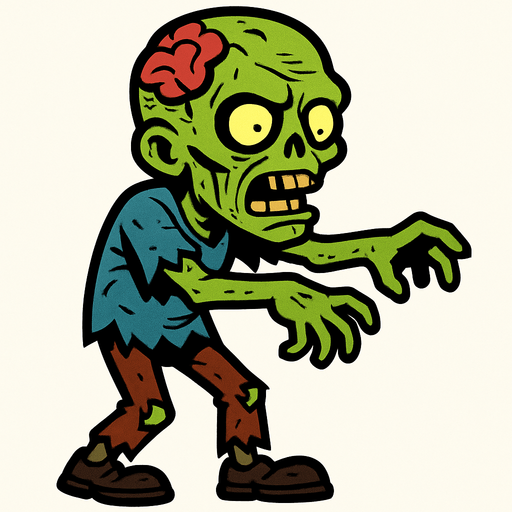 zombie.
In-Game asset.  2d.  High contrast.  No shadows
