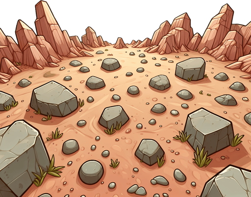 hafif taşlı zemin. üstten görünüm. cartoon