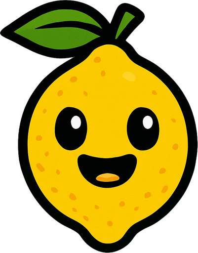 Lemon with face.
In-Game asset.  2d.  High contrast.  No shadows