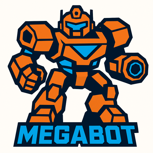 MEGABOT.
In-Game asset.  2d.  High contrast.  No shadows