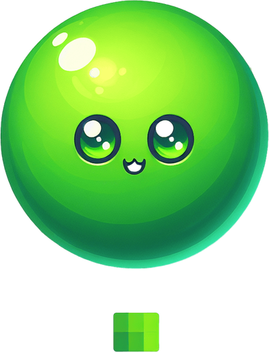 Make A Topdown Green Ball With Eyes.
Single Game Texture.  In-Game asset.  2d.  Blank background.  High contrast.  No shadows
