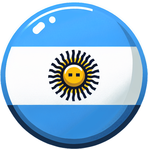la bandera de argentina redonda.
Single Game Texture.  In-Game asset.  2d.  Blank background.  High contrast.  No shadows