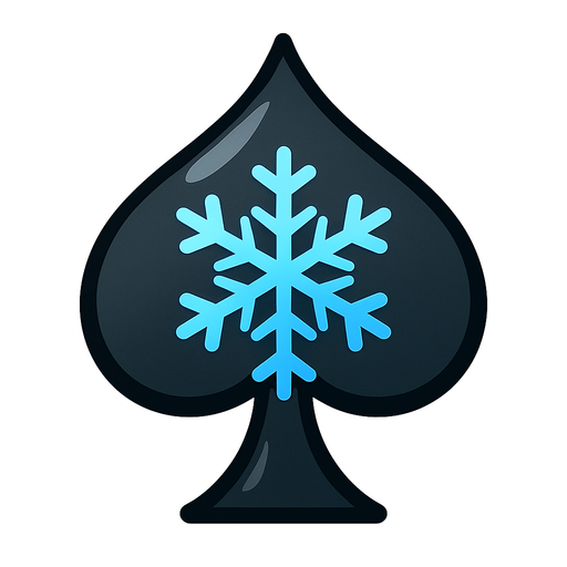 Just the spade from this picture with a blue snowflake in the middle of it.