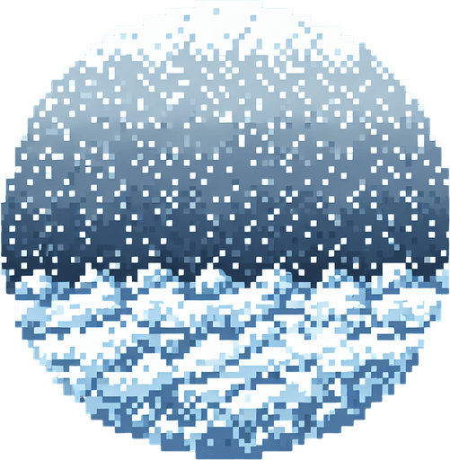 snowy ground image pixalated Single Game Texture. In-Game asset. 2d. Blank background. High contrast. No shadows.