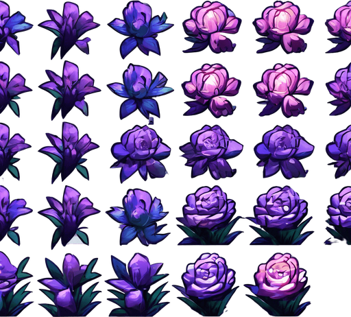 make the flowers all green