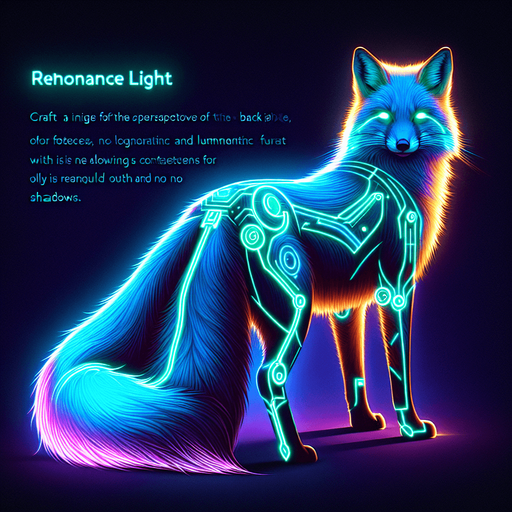 🦊 Animal-based	" a back side view of neon cyber fox, glowing fur, sleek design".
Single Game Texture.  In-Game asset.  2d.  Blank background.  High contrast.  No shadows