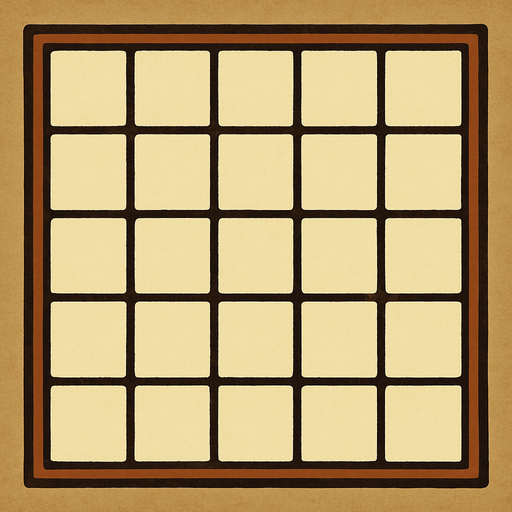 A 4x5 grid in professor Layton game  style.
In-Game asset.  2d.  High contrast.  No shadows