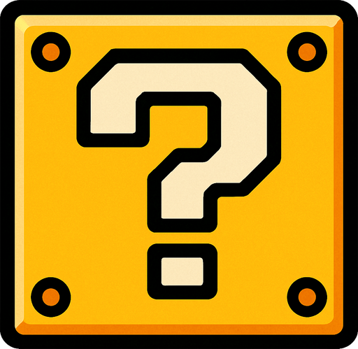 make a mario lucky bloks.
In-Game asset.  2d.  High contrast.  No shadows