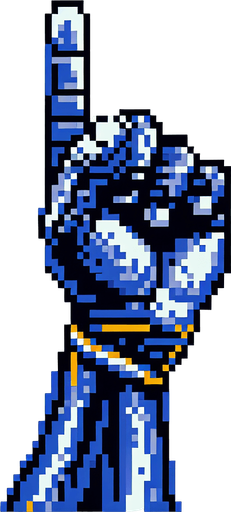 Create an image of a basketball player's hand, focusing on the hand only without showing the entire arm. The hand should be positioned with the index finger extended upwards. pixelated. 8 bit..
Single Game Texture. In-Game asset. 2d. Blank background. High contrast. No shadows.