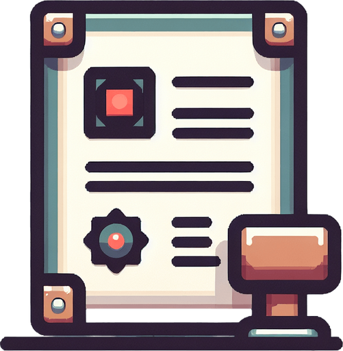 document with out stamp simple.
Single Game Texture. In-Game asset. 2d. Blank background. High contrast. No shadows.