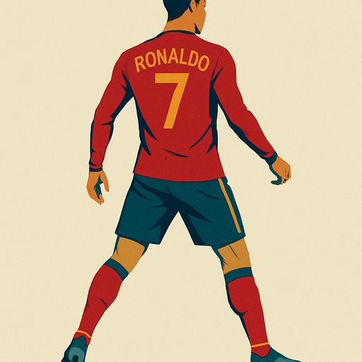 full body ronnaldo.
In-Game asset.  2d.  High contrast.  No shadows. top olmasın. turned away. no ball
