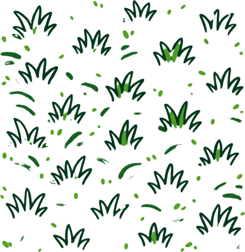 top view of a grassy area.
In-Game asset.  2d.  High contrast.  No shadows