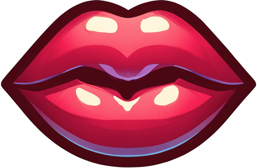 less feminine cartoon lips, more plain