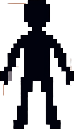 A human, top-down view.
Single Game Texture.  In-Game asset.  2d.  Blank background.  High contrast.  No shadows. Simple pixel art
