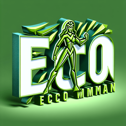 3d logo for the "Ecowoman" super hero with just the text.