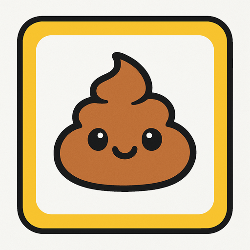 Create an image for a memory game's card's front with an icon of a cute poop.
In-Game asset.  2d.  High contrast.  No shadows