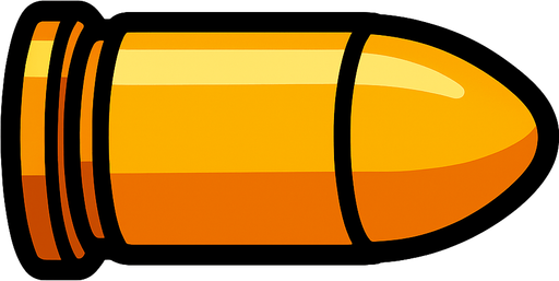 Bullet.
In-Game asset.  2d.  High contrast.  No shadows
