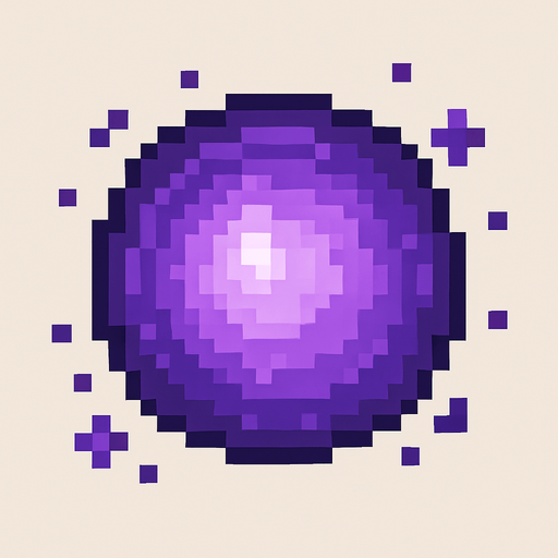2d Pixel art High Quality Purple Magic Ball.
In-Game asset.  2d.  High contrast.  No shadows