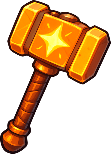 güzel ışıklı bir çekiç.
In-Game asset.  2d.  High contrast.  No shadows