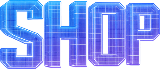 Neon cyberpunk 3d hologram glowing SHOP