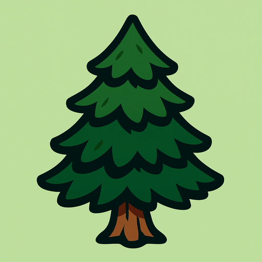 Pine.
In-Game asset.  2d.  High contrast.  No shadows
