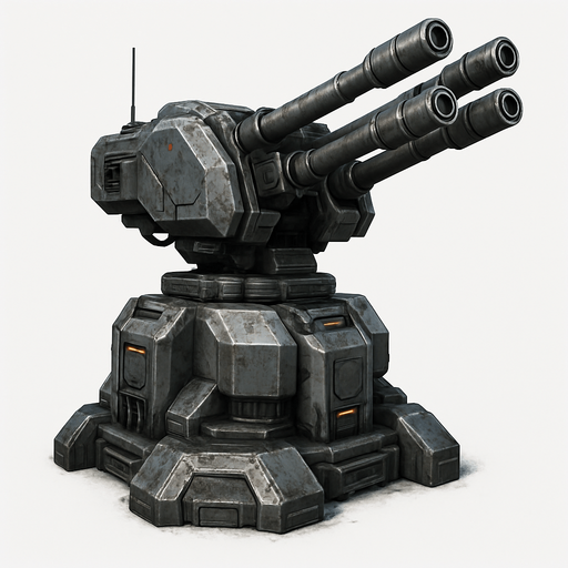 Uzay Savunma Kulesi - Yazısız - Gerçekçi.
In-Game asset.  High contrast.  No shadows