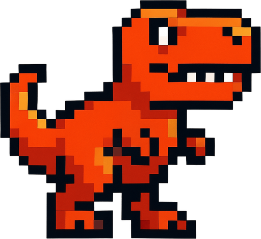 Trex pixel.
In-Game asset.  2d.  High contrast.  No shadows