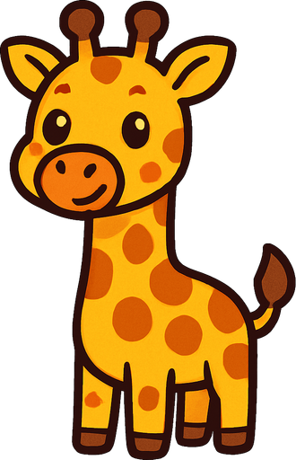Cute giraffe.
In-Game asset.  2d.  High contrast.  No shadows