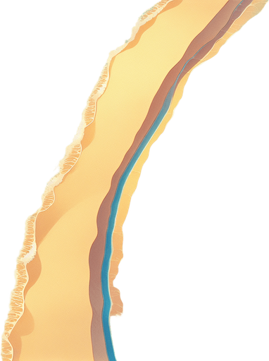 gap sea water beach and sand top down anime style.