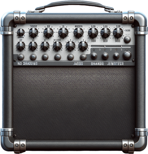 Electric guitar Amplifier.
Single Game Texture.  In-Game asset.  2d.  Blank background.  High contrast.  No shadows