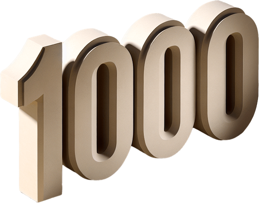 the number 1000.
put it on the right side.