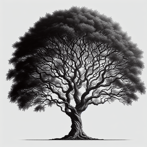 tree.
Single Game Texture.  In-Game asset.  2d.  Blank background.  High contrast.  No shadows