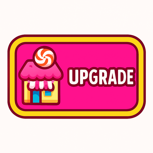 button upgrade level of business is sweetie
In-Game asset.  2d.  High contrast.  No shadows