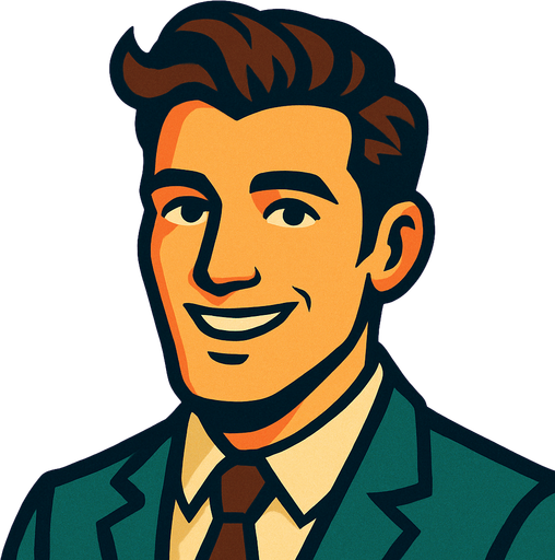 Profile photo of a charming man.
In-Game asset.  2d.  High contrast.  No shadows