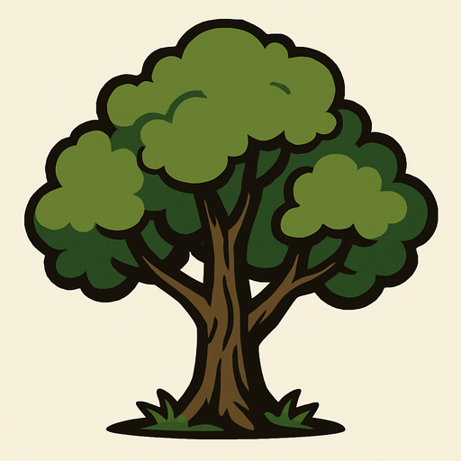 Arbre.
In-Game asset.  2d.  High contrast.  No shadows