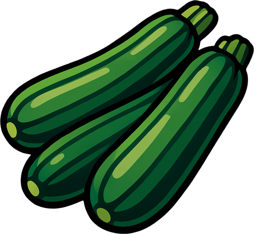 Courgettes.
In-Game asset.  2d.  High contrast.  No shadows