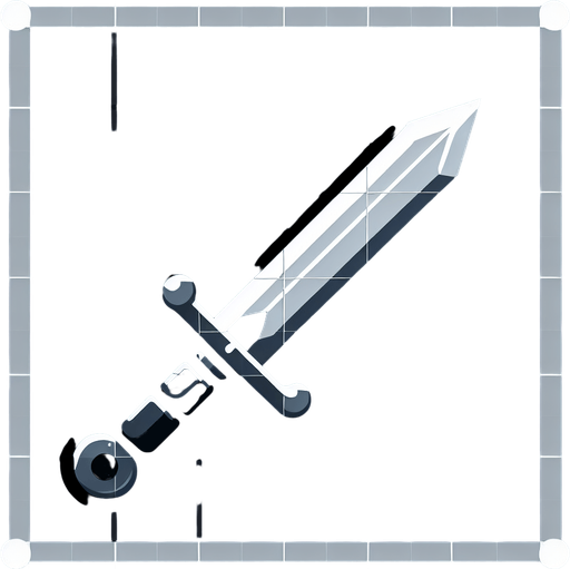 Kılıç.
Single Game Texture.  In-Game asset.  2d.  Blank background.  High contrast.  No shadows