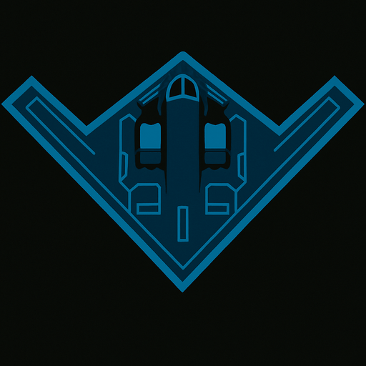 B-2 uppifrån.
In-Game asset.  2d.  High contrast.  No shadows