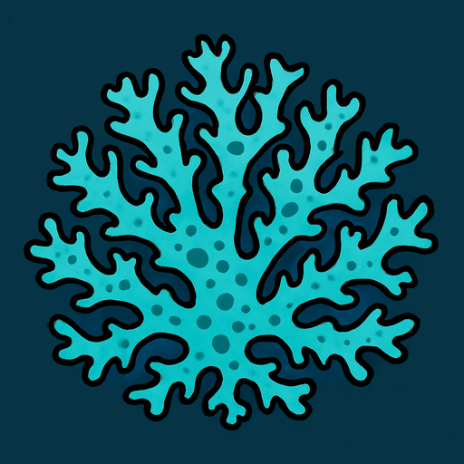make a cyan lichen.
In-Game asset.  2d.  High contrast.  No shadows. very simple