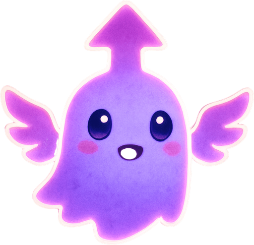 Kawaii winged neon ghost spirit creature style of Pokémon ghibli